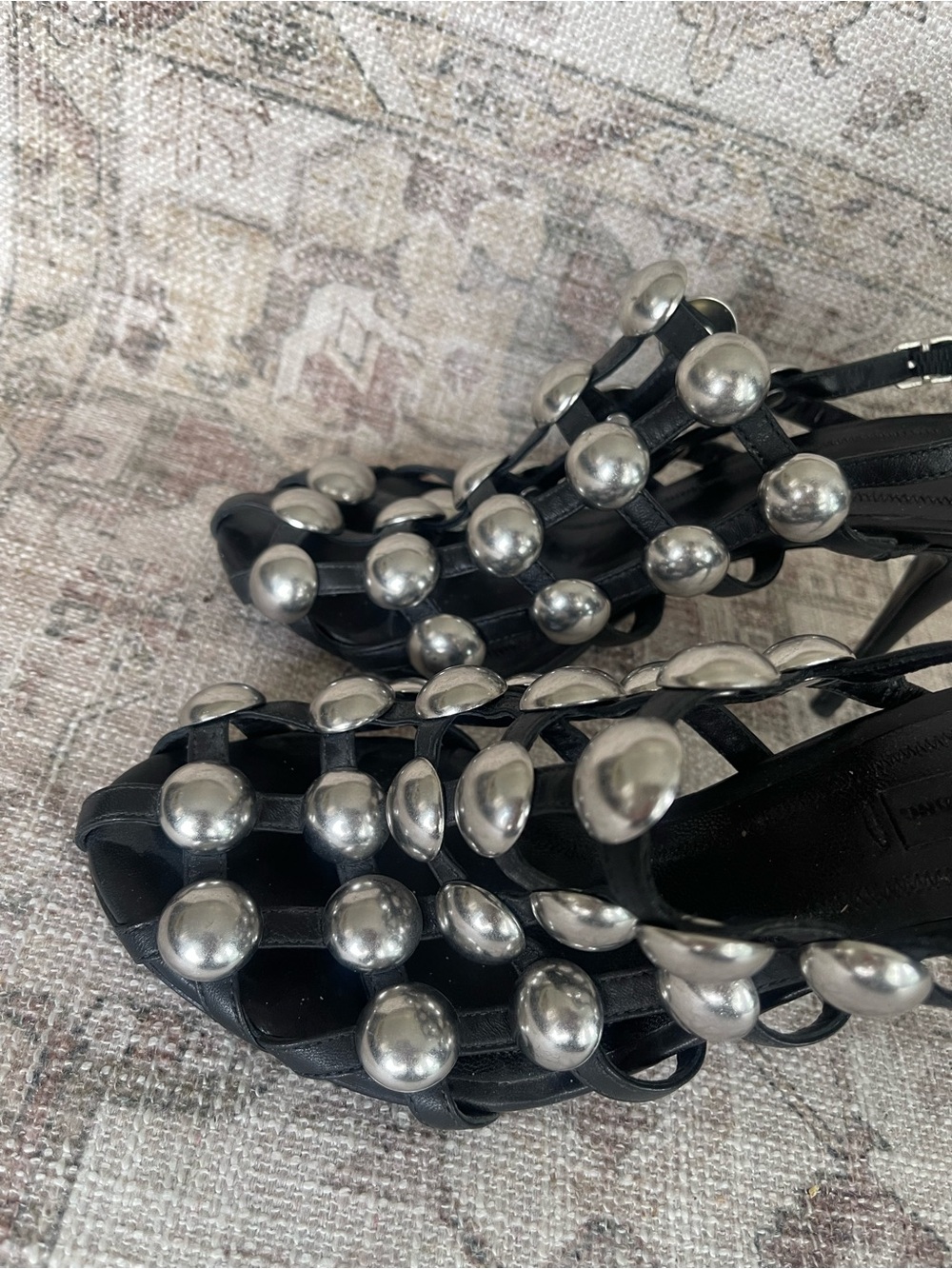 Alexander Wang Black Rubie Pearl Slingback Heels - Picture 4 of 11
